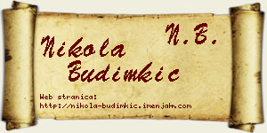 Nikola Budimkić vizit kartica